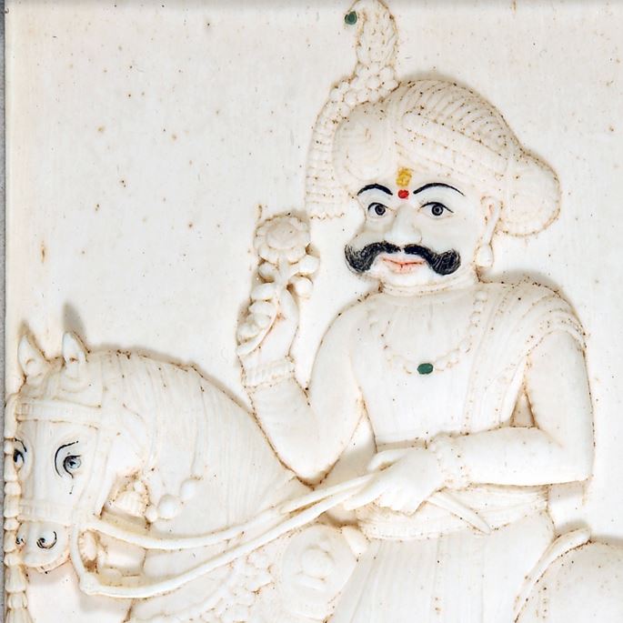 Carved Ivory Plaque of Mummadi Krishnaraja Wodeyar of Mysore | MasterArt